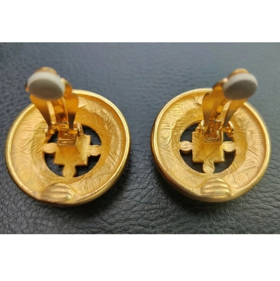 Givenchy Multi Rhinestone Gold Plated Signed Clip-On Earrings - Picture 8 of 9